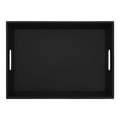 Dacasso Black Leather Serving Tray with Handles AG-1033